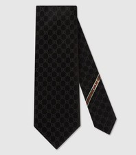 Cravatta Gucci uomo seta nera