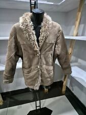 SHEARLING MONTONE usato PRE-OWNED donna woman tg. 42 marrone XYR462L