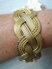 BRACCIALE DoppiaTreccia Donna Unisex Uomo Ottone misura regolabile- Idea Regalo