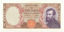 10000 LIRE BANCA D'ITALIA MICHELANGELO MEDUSA 27/11/1973 BB/BB+