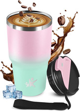 Tazza Termica 600Ml, Termo in Acciaio Inossidabile, Senza BPA, a Prova Di Perdit