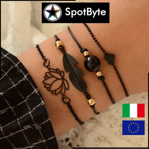 Set bracciali neri - 4,