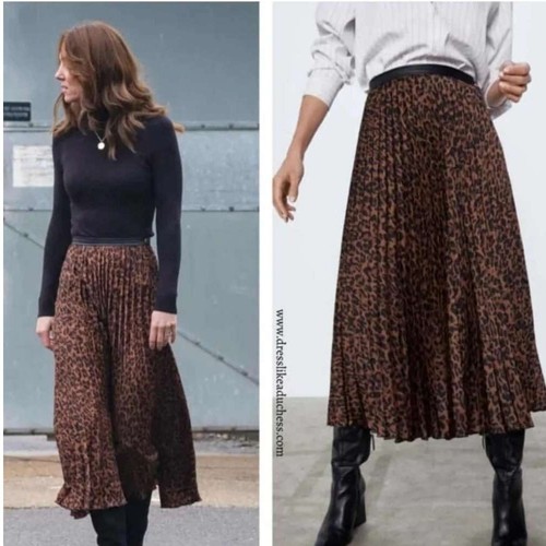 Zara gonna midi plissettata