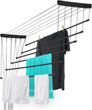 Stendibiancheria Da Soffitto in Acciaio Rivestito in Polietilene, Stendino Con D