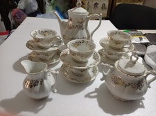 Raffinato servizio vintage anni ’50 porcellana decorato in oro Bavaria Fash