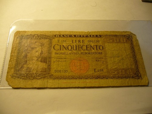 1947 italy 500 lire banknote - lire,