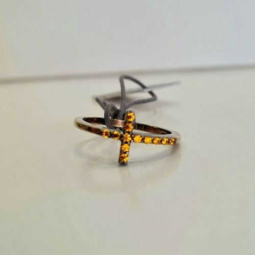 Anello con croce - con, zirconi