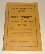 Catalogo Ricambi / Spare Parts List Ford Otto + Fordson Van, gli Anni 1937-1939