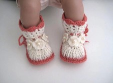 Scarpine Neonato Nascita Fatte a Mano Uncinetto Crochet Handmade 