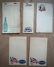 Block notes comanda ristorazione -Lotto di 5 unita' pubblicitari vintage - ' 50