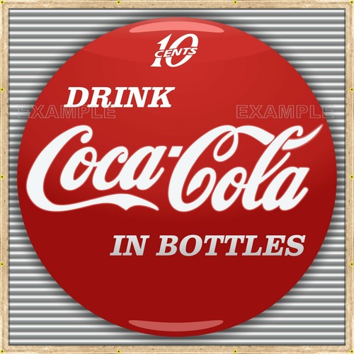Insegna vetrina bottone - insegna, coca