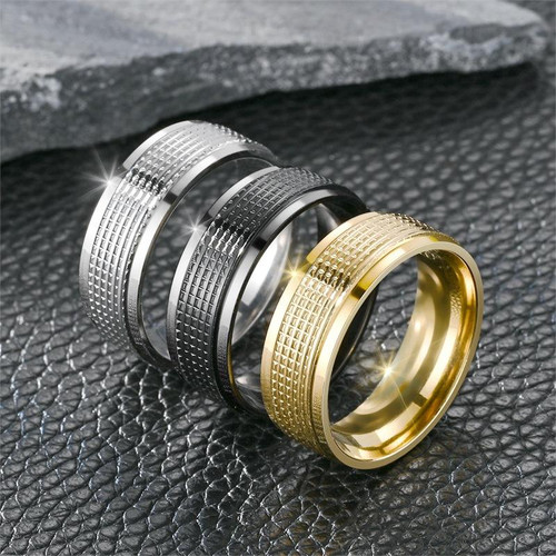 Anello acciaio inox oro - anello,