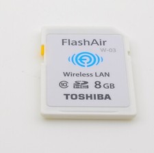 Toshiba W-03 FlashAir 8GB Wireless LAN Wi-Fi Scheda SD SDHC Testata Buono Funzionante