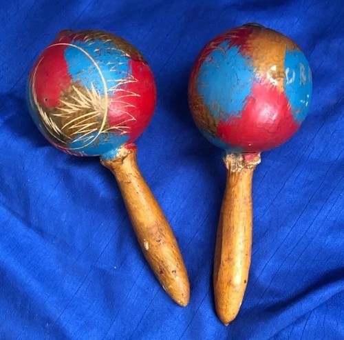 Maracas vintage legno - maracas,