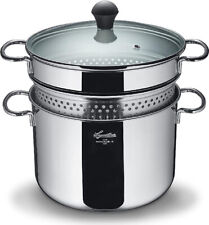 Pentola in Acciaio Inox cm 22 con Coperchio 2 Manici Pastaiola LAGOSTINA