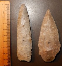Serie di qualità: 2 beauty, bella scagliata, punte di lancia.  NEOLITICO ETÀ DELLA PIETRA DANESE