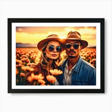 Couple In A Field Of Flowers