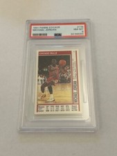 1991 Panini NBA Sticker Michael Jordan Chicago Bulls PSA 8 Pop1