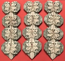 12 Origami Dollaro Cuori