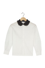 Camicia MonnaLisa con colletto in tulle taglia EU 152 bianca bambina nuova