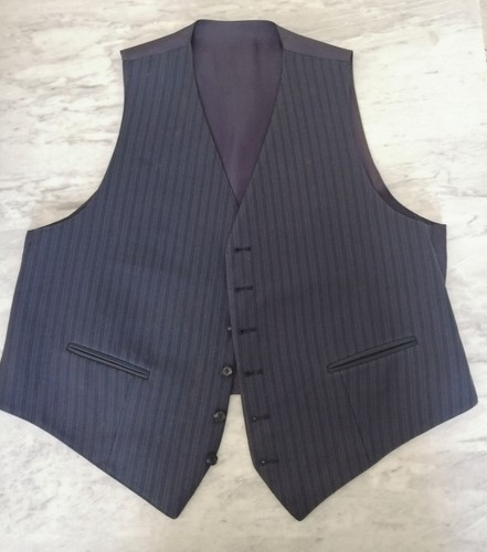 Panciotto blu gessato casual - blu,