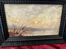 UNO SCORCIO DEL LAGO DI MASSACIUCCOLI DELIZIOSO OLIO SU TAVOLA META' 900