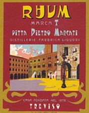 ETICHETTA per bottiglia:   Treviso "Rhum marca T" di P. Marcati