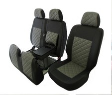 Coprisedile 2+1 per MERCEDES SPRINTER VW CRAFTER fino al 2018 LHD PELLE GRIGIA