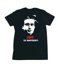 T-shirt  GRAMSCI ANTONIO maglietta Odio gli indifferenti comunista antifascista