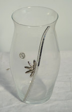 VASO PORTAFIORI IN CRISTALLO E DETTAGLI IN ARGENTO MARCATO GD