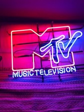 New Music Television Neon Light Sign 24"x20" Beer Lamp Decor Man Cave Glass