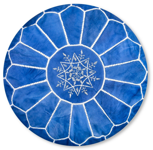 Pouf pelle marocchina - in, blu