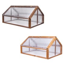 QLS Mini Serra in Legno Letto Precoce per Balcone Terrazzo 120x80 cm per Erbe