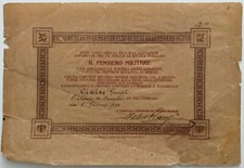 IL PENSIERO MILITARE 1914 DIPLOMA CONTRIBUTO MORALE E MATERIALE CAP. BERSAGLIERI
