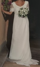 Abito da Sposa taglia 42 stile impero manica corta corpetto+velo+strascico+guant