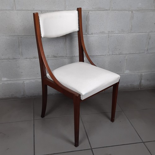 Sedia legno pelle - e, bianca