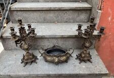 Antichi Candelabri In Ottone a cinque bracci 