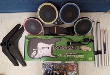 PACCHETTO batteria Rock Band 3 + chitarra + 3 giochi + microfono per Xbox...