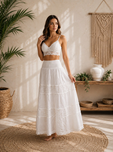 Maxi gonna donna bianca