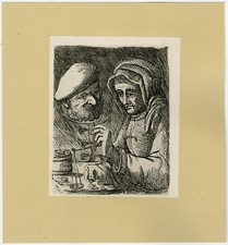 Stampa antica-DONNA-CAPPELLO