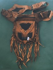 Marsupio laterale Marocco fatto a mano in pelle con osso