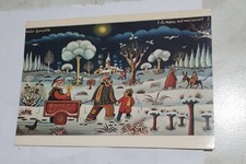 CARTOLINA ILLUSTRATA UDO TONIATO MESSA DI MEZZANOTTE FG