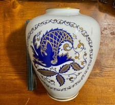 Vaso in Porcellana di Limoges – Decorazione Cobalto e Oro Zecchino