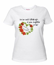 t-shirt donna bianca scritta