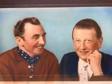 Dipinto di Duo Comico Nervo & Knox per cartolina 1946 "Stelle della varietà" + lettera