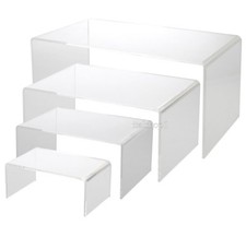 ESPOSITORE A PONTE IN VETRO ACRILICO PER MINERALI FOSSILI CRISTALLI A SUA SCELTA