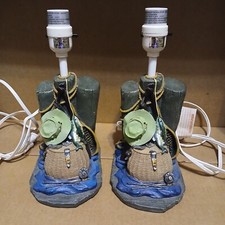 Lampada da Pescatore Vintage - "Via Fishing" Creel Cesto Pole Trota Lago Set di 2