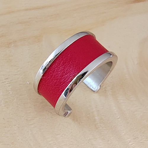 Anello bronzo pelle rossa - bronzo,