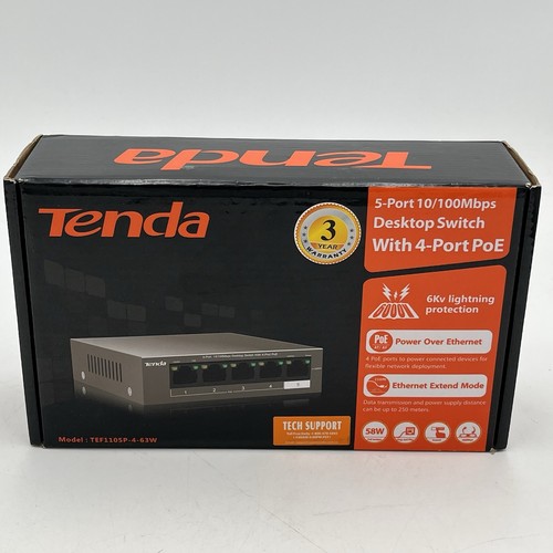 Tenda tef1105p 63w - tef1105p-4-63w, switch