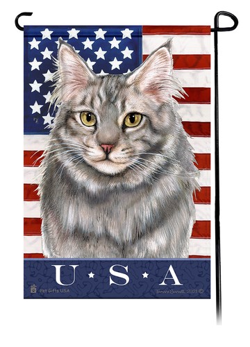 Gatto main coon - coon, bandiera